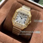 Cartier Santos lady Ultra-thin Yellow Gold Watch Replica_th.jpg
